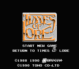 Times of Lore title screenshot